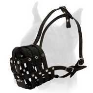 A perfect air flow Boxer leather dog muzzle  A perfect air flow Boxer leather dog muzzle