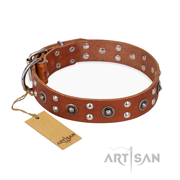 Handy use fine quality dog collar with corrosion proof fittings