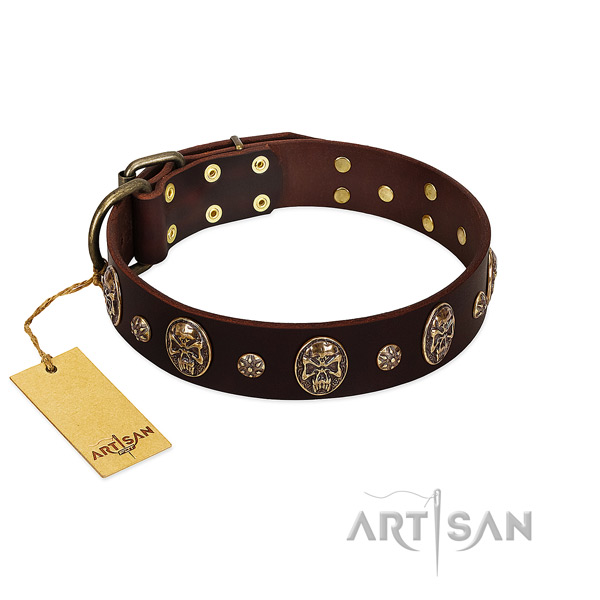 Handmade genuine leather collar for your canine