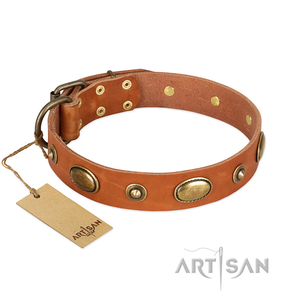 Fine quality full grain genuine leather collar for your canine