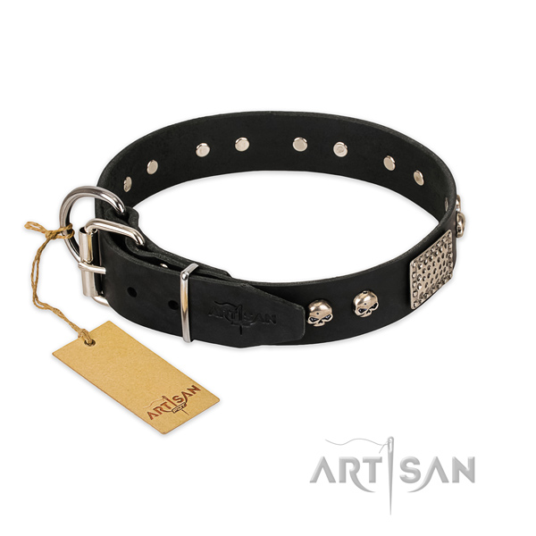 Reliable studs on easy wearing dog collar