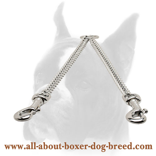 Durable chrome plated coupler for walking two dogs
