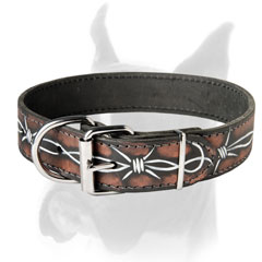 Boxer Dog Leather Collar of Fashion Design