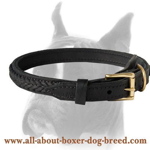 braided leather collar