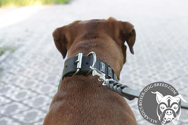Easy Adjustable Leather Boxer Collar