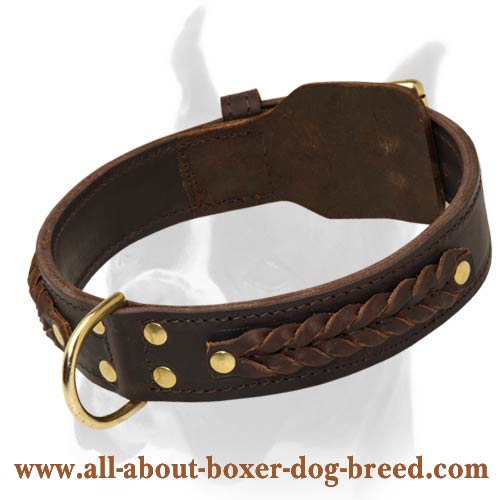 Extra wide clearance leather dog collars