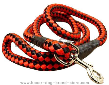 5 foot Round Nylon Leash With Brass Snap for Boxer