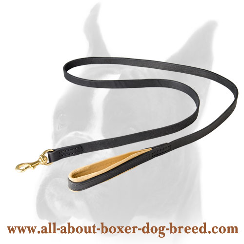 Boxer Leather Leash With Padded Nappa Handle