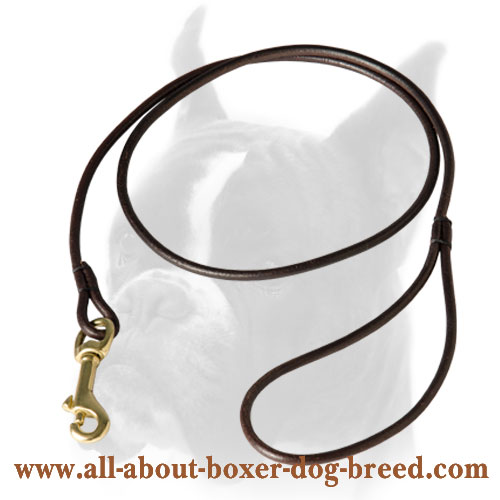 Easy in use round leather dog leash